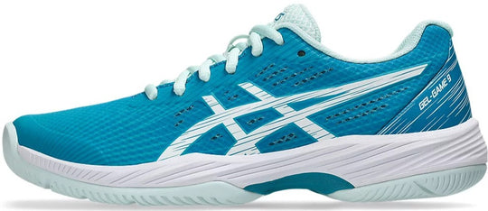 1042A211-406 Asics Women’s Gel-Game 9 Tennis Shoes (Teal Blue/White)