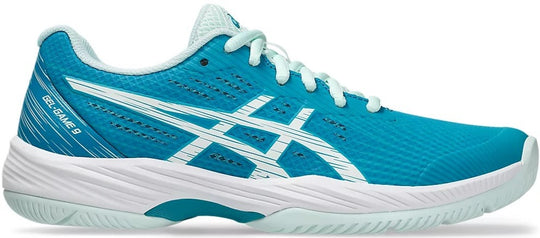 1042A211-406 Asics Women’s Gel-Game 9 Tennis Shoes (Teal Blue/White)