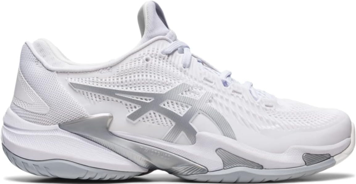 すとふぇす　銀テ　3本 Asics Women's Court FF 3 Tennis Shoes (White/Pure Silver)