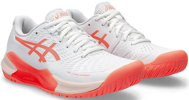 1042A231-101 Asics Women's Gel-Challenger 14 Tennis Shoes (White/Sun Coral)