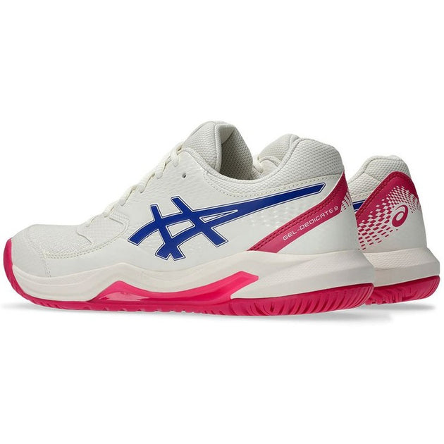 1042A235-105 Asics Women's Gel-Dedicate 8 Tennis Shoes (Cream/Dark Cobalt)