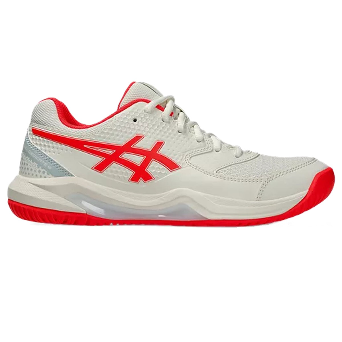 Asics Women's Gel-Dedicate 8 Pickleball Shoes (Cream/Flash Red)