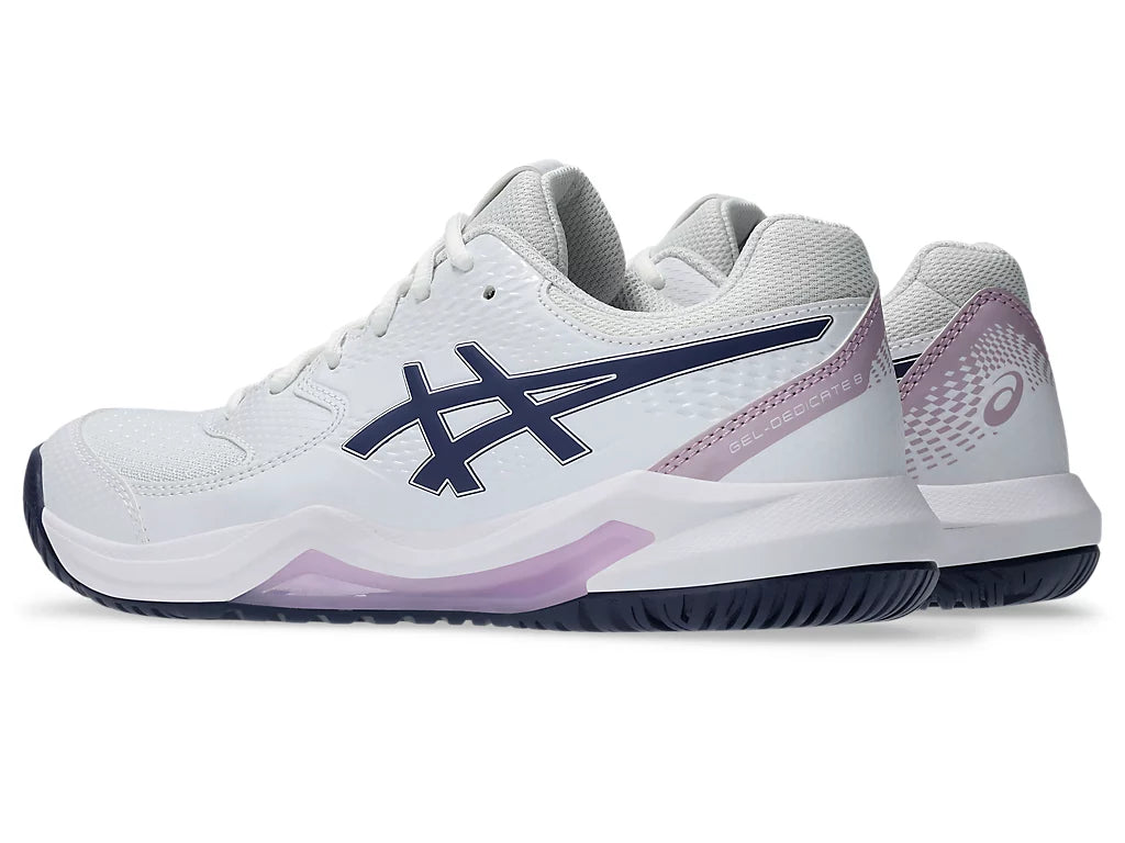 1042A237-104 Asics Women's Gel-Dedicate 8 Tennis Shoes (White/Indigo Fog)