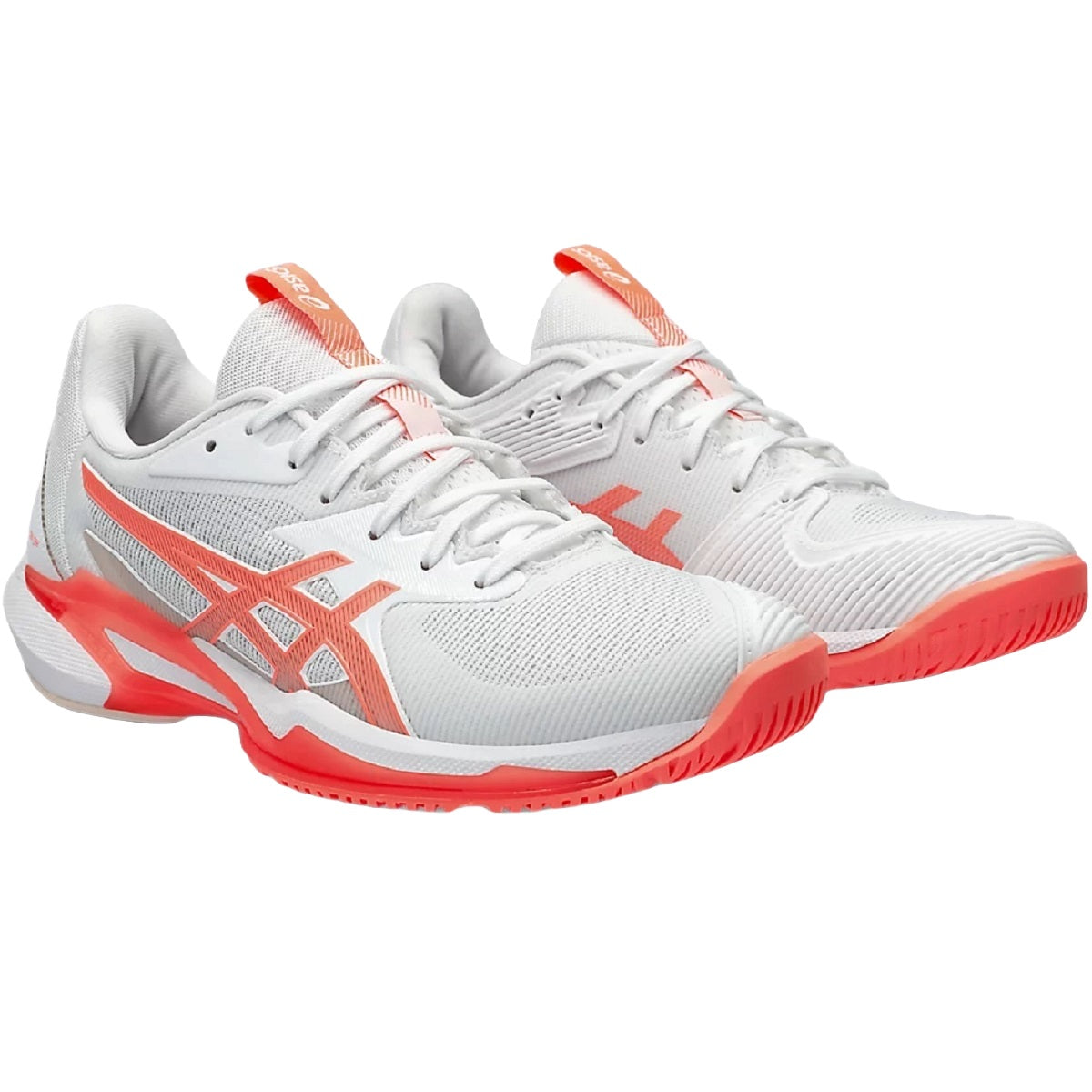 1042A250-100 Asics Women's Solution Speed FF 3 Tennis Shoes (White/Sun Coral)