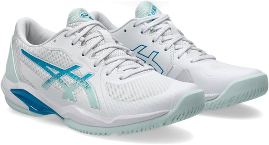 1042A265-101 Asics Women's Solution Swift FF 2 Tennis Shoes (White/Soothing Sea)