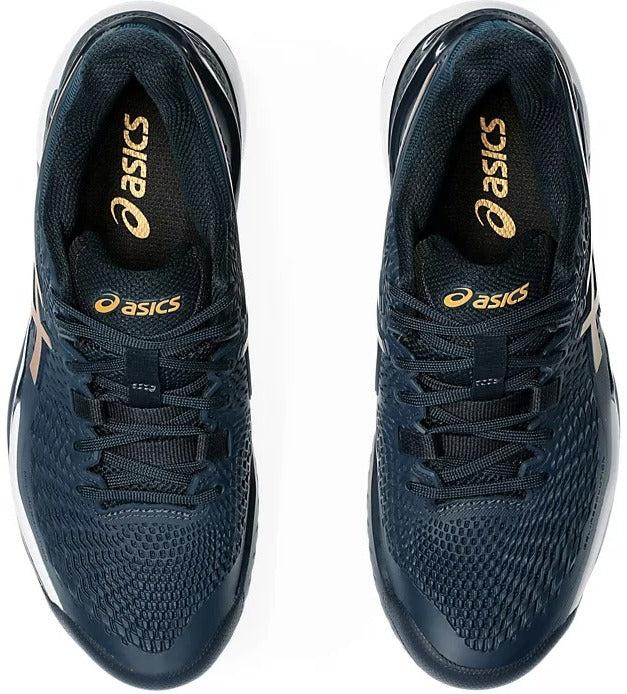1042A268-960 Asics Women's Gel-Resolution 9 Tennis Shoes (French Blue Pure Gold)