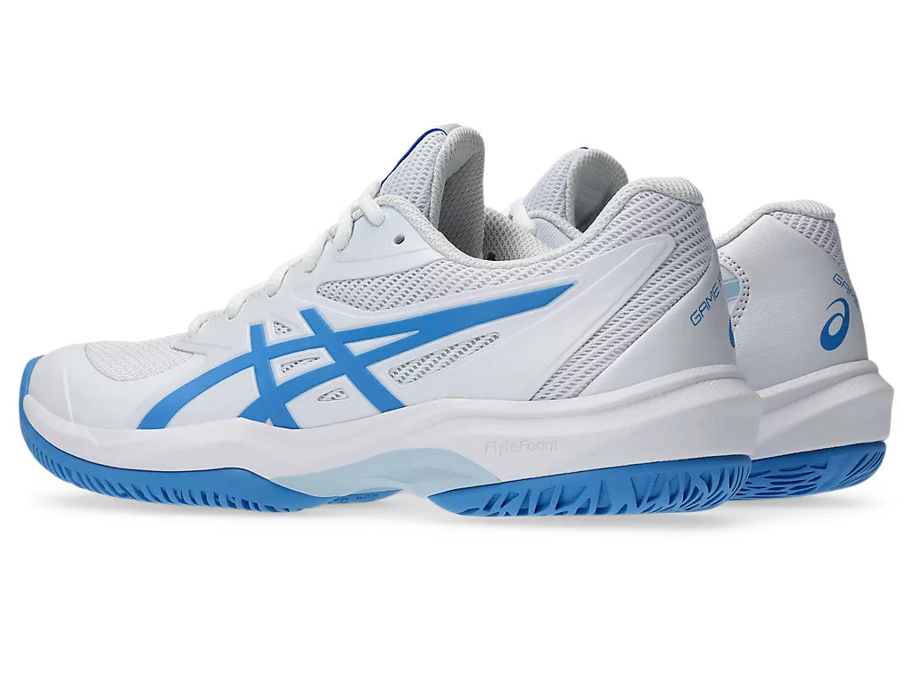 1042A281-100 Asics Women’s Gel-Game FF Tennis Shoes (White/Blue Coast)