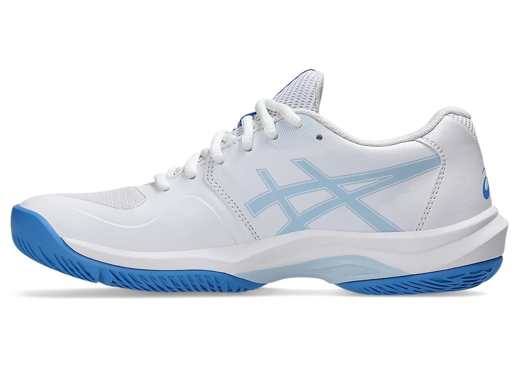 1042A281-100 Asics Women’s Gel-Game FF Tennis Shoes (White/Blue Coast)