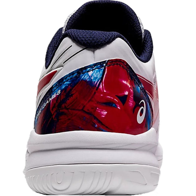 1044A046-110 Asics Juniors Gel-Game 8 Tennis Shoes L.E. (White/Classic Red)