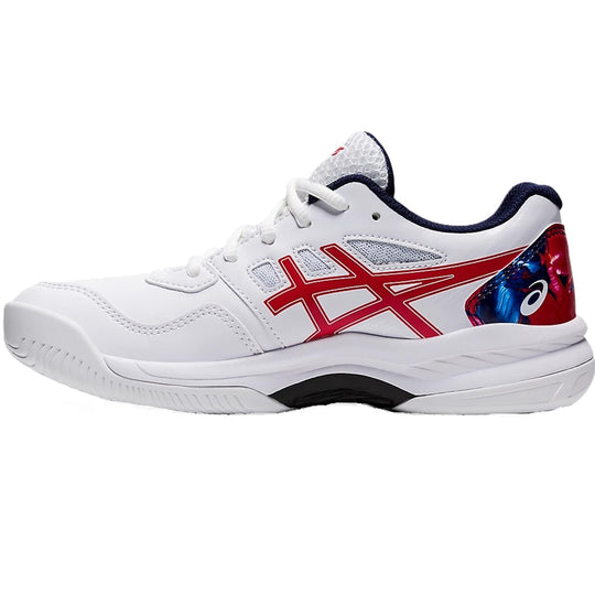 1044A046-110 Asics Juniors Gel-Game 8 Tennis Shoes L.E. (White/Classic Red)