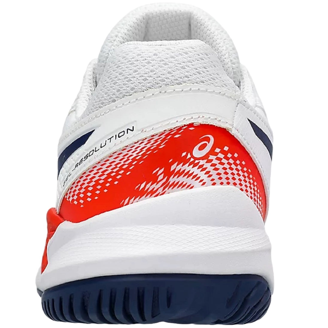 1044A067-103 Asics Juniors Gel Resolution 9 GS Tennis Shoes (White/Blue Expanse)