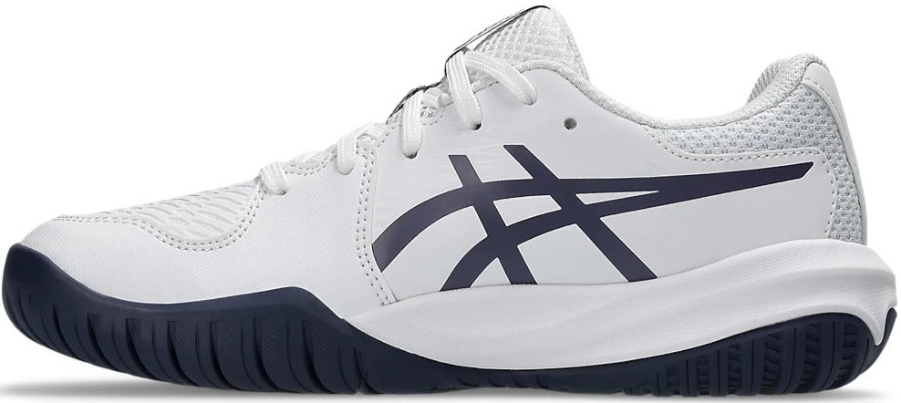 1044A081-110 Asics Juniors Gel-Resolution X GS Tennis Shoes (White Greyish/Purple)