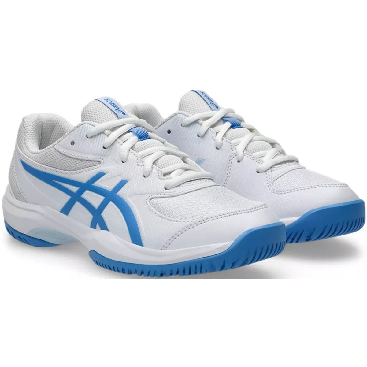 1044A083-100 Asics Juniors Gel-Game GS Tennis Shoes (White/Blue Coast)