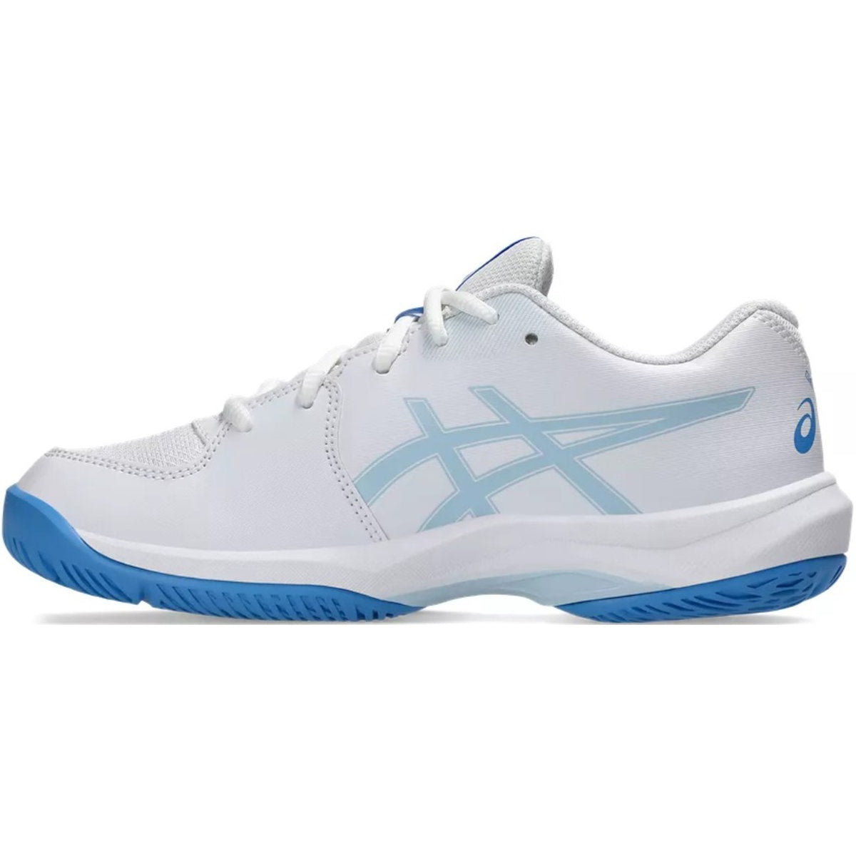 1044A083-100 Asics Juniors Gel-Game GS Tennis Shoes (White/Blue Coast)
