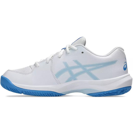 1044A083-100 Asics Juniors Gel-Game GS Tennis Shoes (White/Blue Coast)