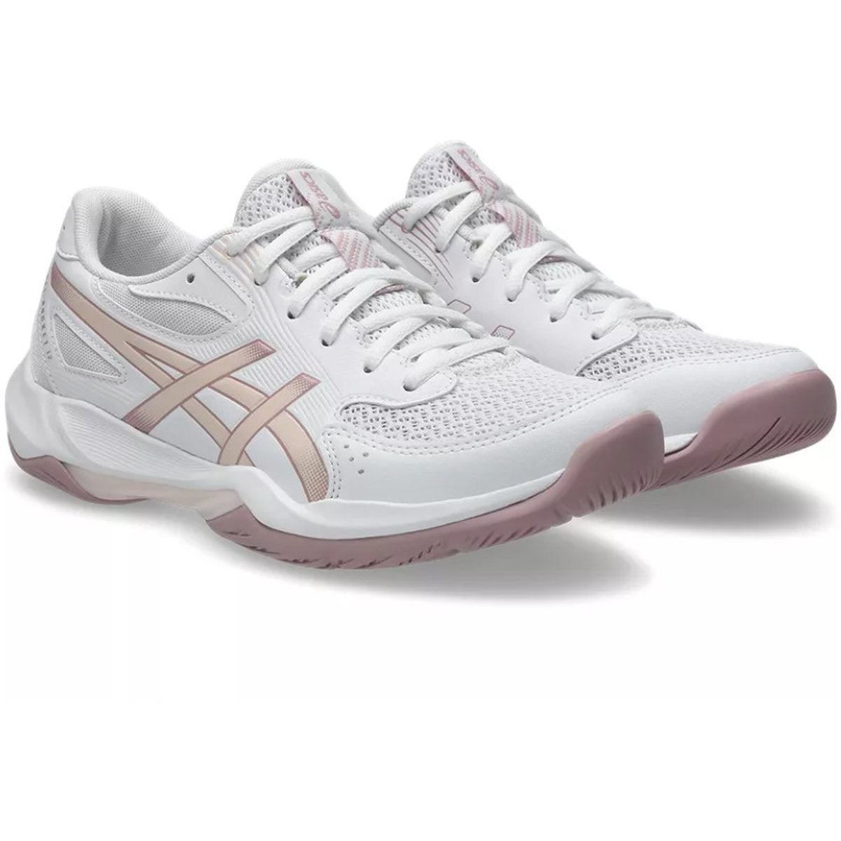 Asics Women's Rocket 12 Volleyball Shoes (White/Pearl Pink)