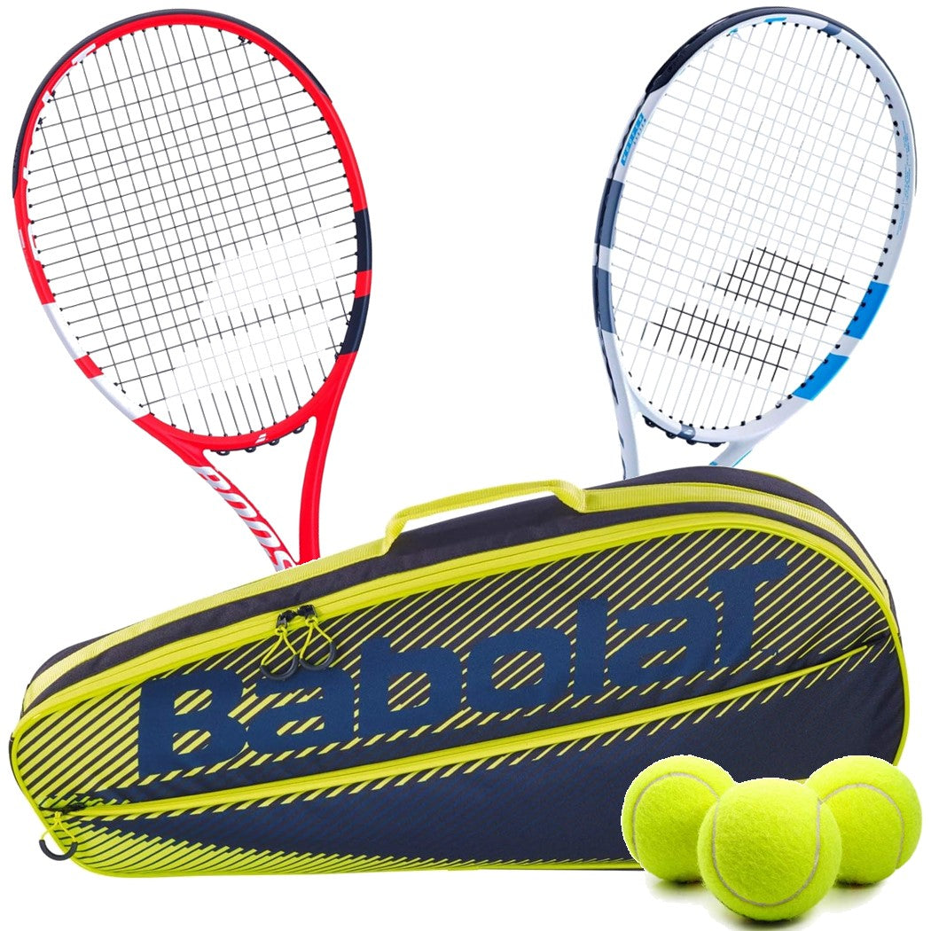121210-4375-121206-425-751202-142-B-BNDL Babolat Boost Strike + Women’s Boost Drive Tennis Racquet Mixed Doubles Bundle with a Club Essential Bag and 3 Tennis Balls