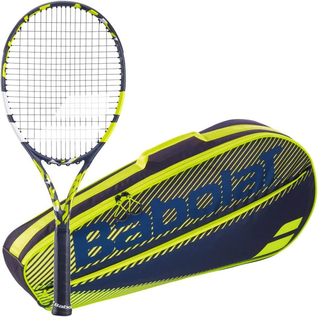 121242-751202-142-BNDL Babolat Boost Aero + Yellow Club Bag Tennis Starter Bundle (Yellow)