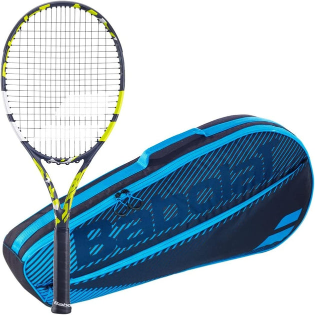 121242-751202-146-BNDL Babolat Boost Aero + Blue Club Bag Tennis Starter Bundle (Yellow)
