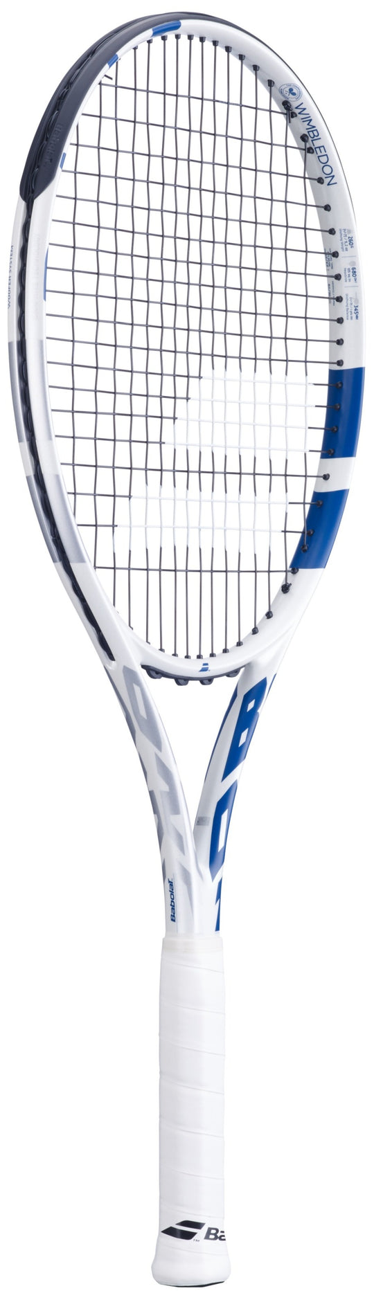 121249-100 Babolat Boost Drive Wimbledon Strung Tennis Racquet (White/Blue)