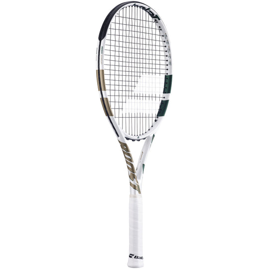 121259-100 Babolat Boost Drive Wimbledon Strung Tennis Racquet (White/Champagne Green)