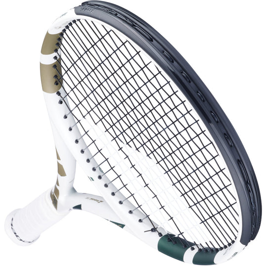 121259-100 Babolat Boost Drive Wimbledon Strung Tennis Racquet (White/Champagne Green)