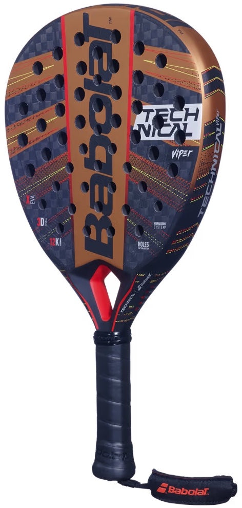 150138-100 Babolat Technical Viper Padel Racket (Metallic Copper/Black/Red)