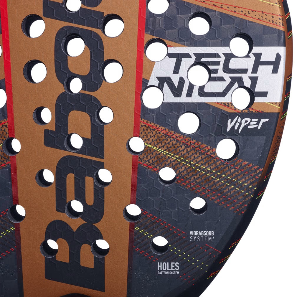 150138-100 Babolat Technical Viper Padel Racket (Metallic Copper/Black/Red)