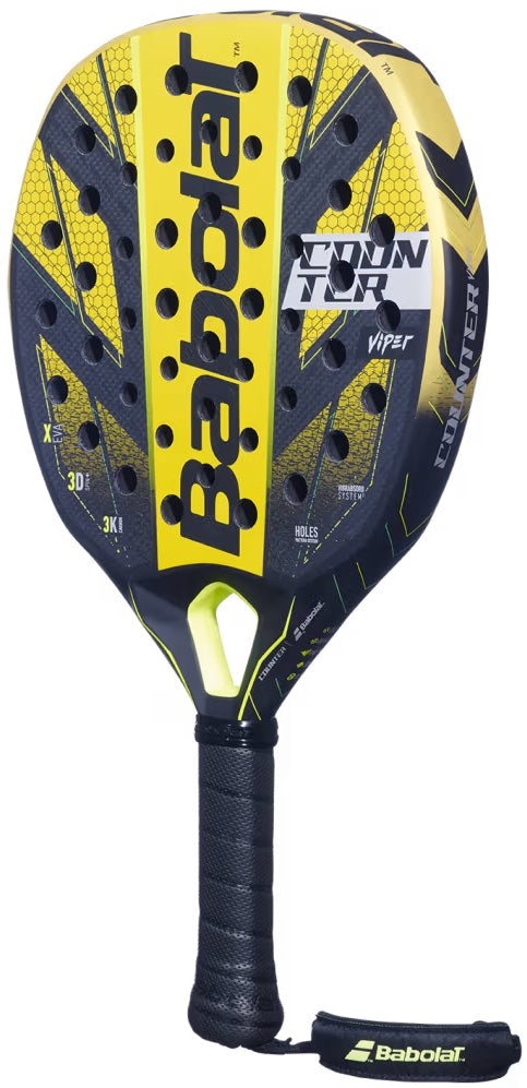 150140-100 Babolat Counter Viper Padel Racket (Metallic Gold/Black/Yellow)