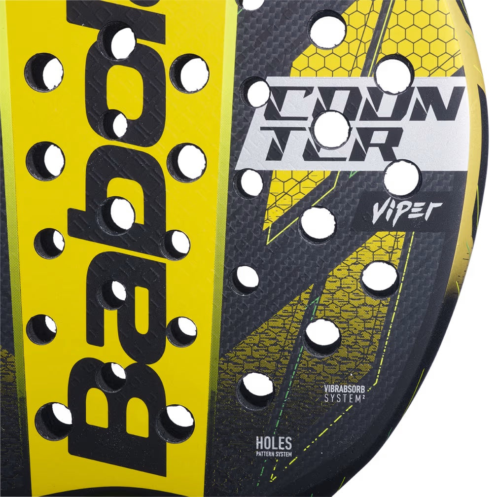 150140-100 Babolat Counter Viper Padel Racket (Metallic Gold/Black/Yellow)
