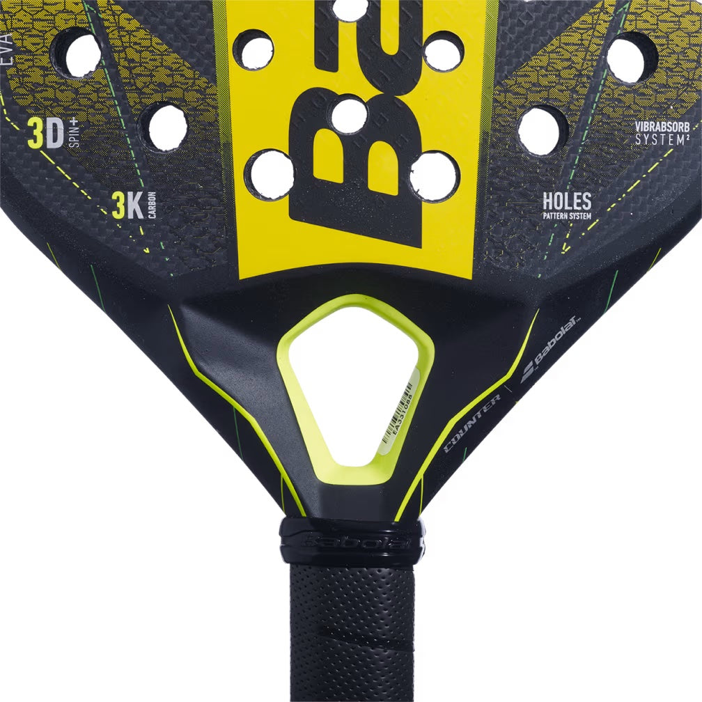 150140-100 Babolat Counter Viper Padel Racket (Metallic Gold/Black/Yellow)