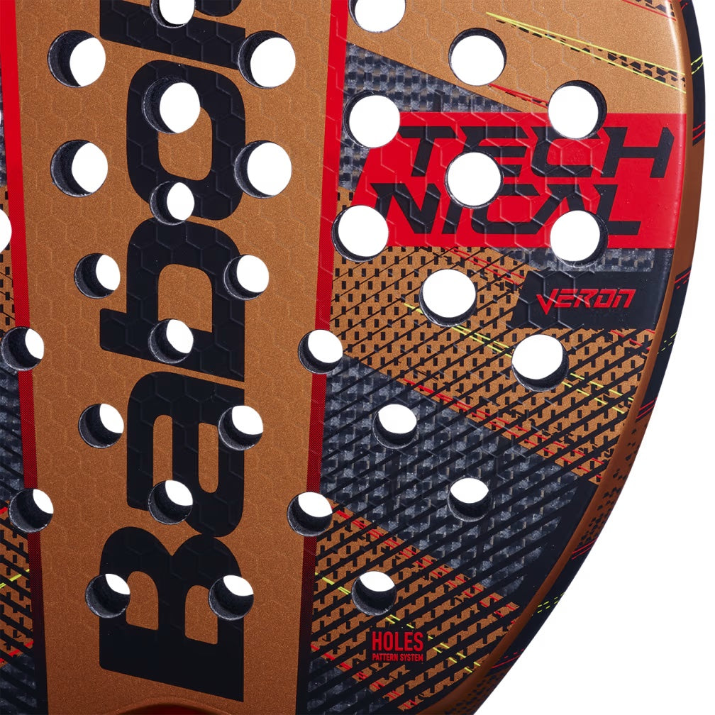 150141-100 Babolat Technical Veron Padel Racket (Metallic Copper/Black/Red)