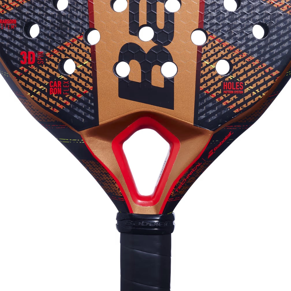 150141-100 Babolat Technical Veron Padel Racket (Metallic Copper/Black/Red)