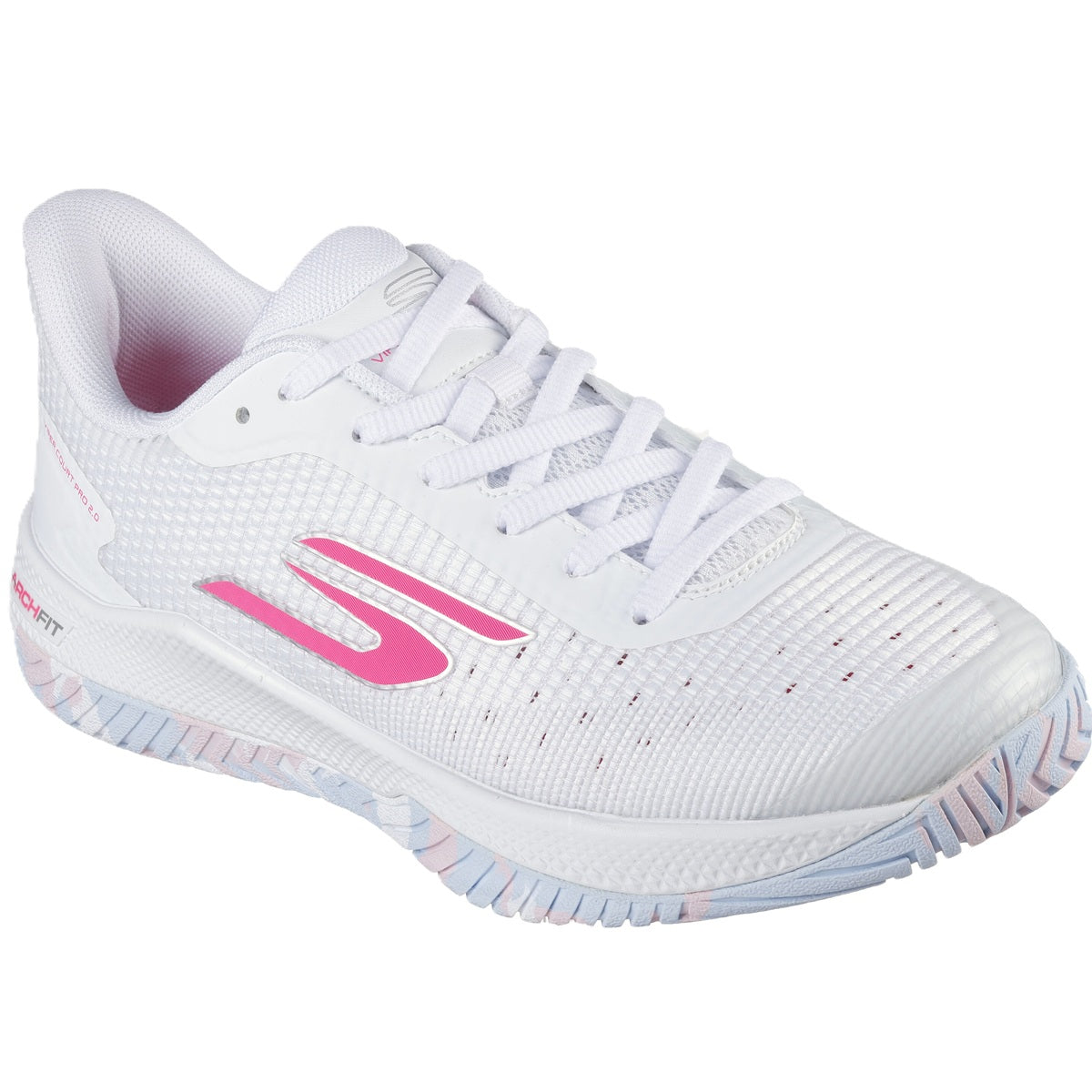 Mame☆KO Skechers Women's Viper Court Pro 2.0 Pickleball Shoes (White/Multicolo