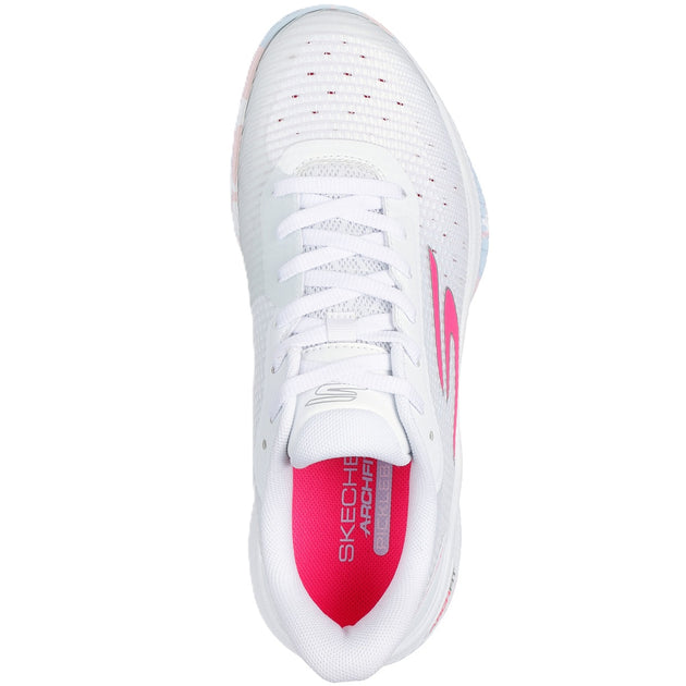 172109-WMLT Skechers Women’s Viper Court Pro 2.0 Pickleball Shoes (White/Multicolored)