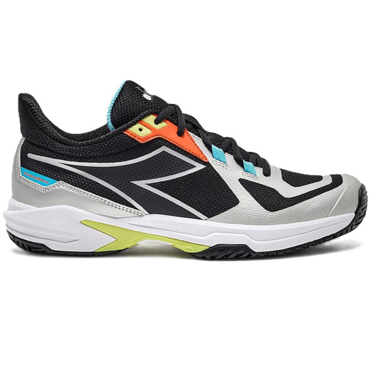 179104-D0945 Diadora Men's Trofeo 2 All Ground Pickleball Shoes (Black/Silver/Daiquiri Green)