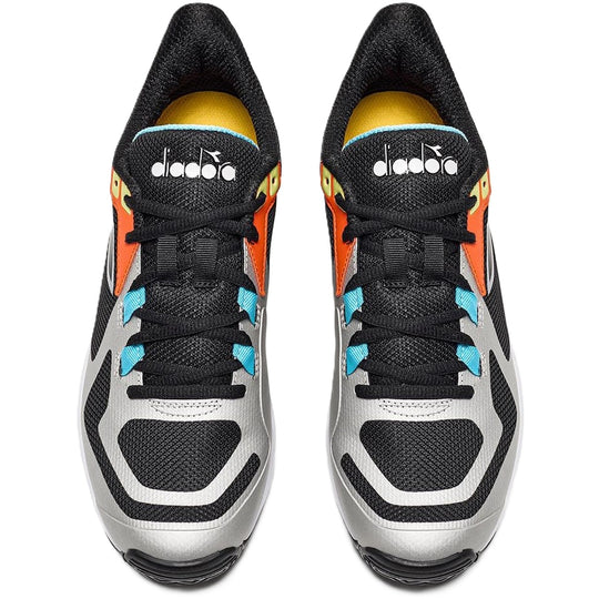 179104-D0945 Diadora Men's Trofeo 2 All Ground Pickleball Shoes (Black/Silver/Daiquiri Green)