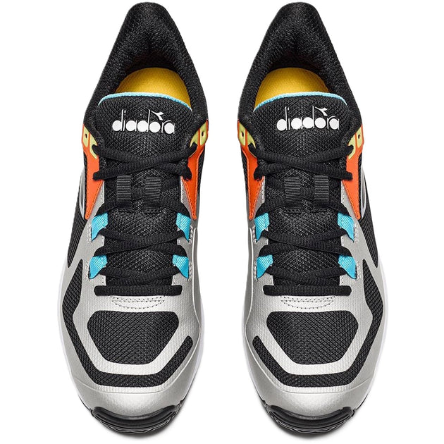 179104-D0945 Diadora Men's Trofeo 2 All Ground Pickleball Shoes (Black/Silver/Daiquiri Green)