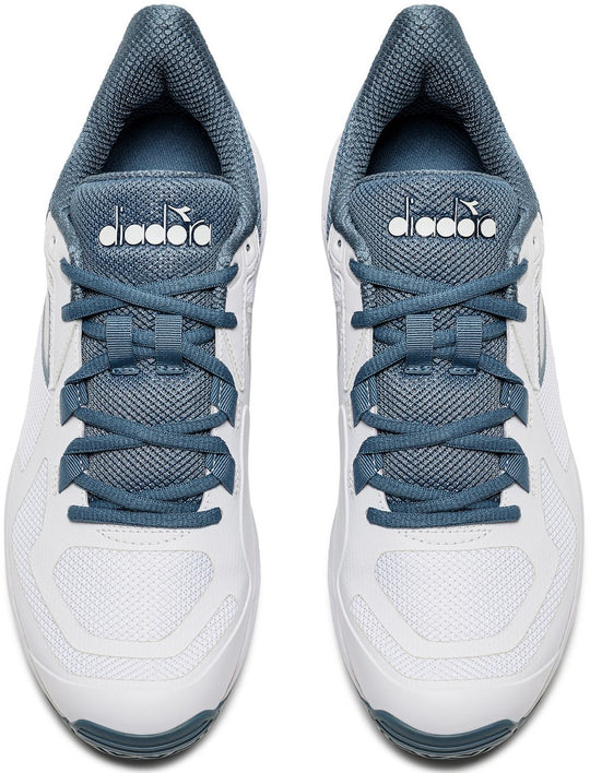 179104-D0946 Diadora Men's Trofeo 2 All Ground Pickleball Shoes (White/Oceanview)