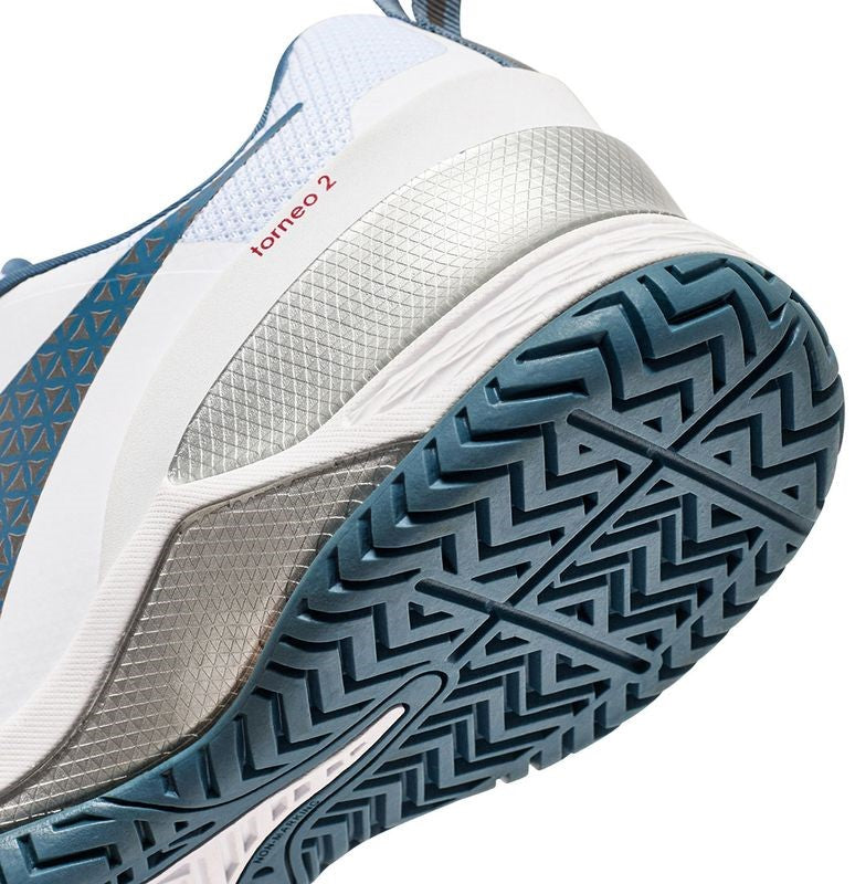 179502-D0842 Diadora Men's Blushield Torneo 2 All Ground Tennis Shoes (White/Oceanview/Salsa)