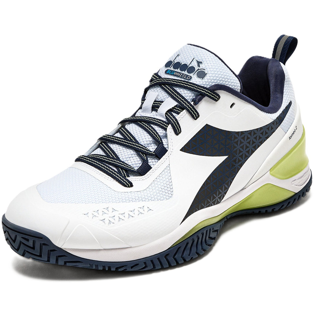 179502-D1033 Diadora Men's Blushield Torneo 2 All Ground Tennis Shoes (White/Pageant Blue)