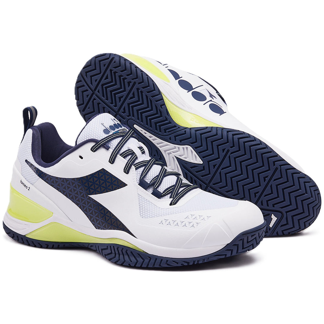 179502-D1033 Diadora Men's Blushield Torneo 2 All Ground Tennis Shoes (White/Pageant Blue)