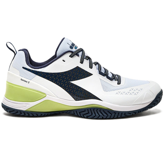 179502-D1033 Diadora Men's Blushield Torneo 2 All Ground Tennis Shoes (White/Pageant Blue)