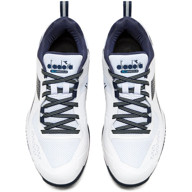 179502-D1033 Diadora Men's Blushield Torneo 2 All Ground Tennis Shoes (White/Pageant Blue)