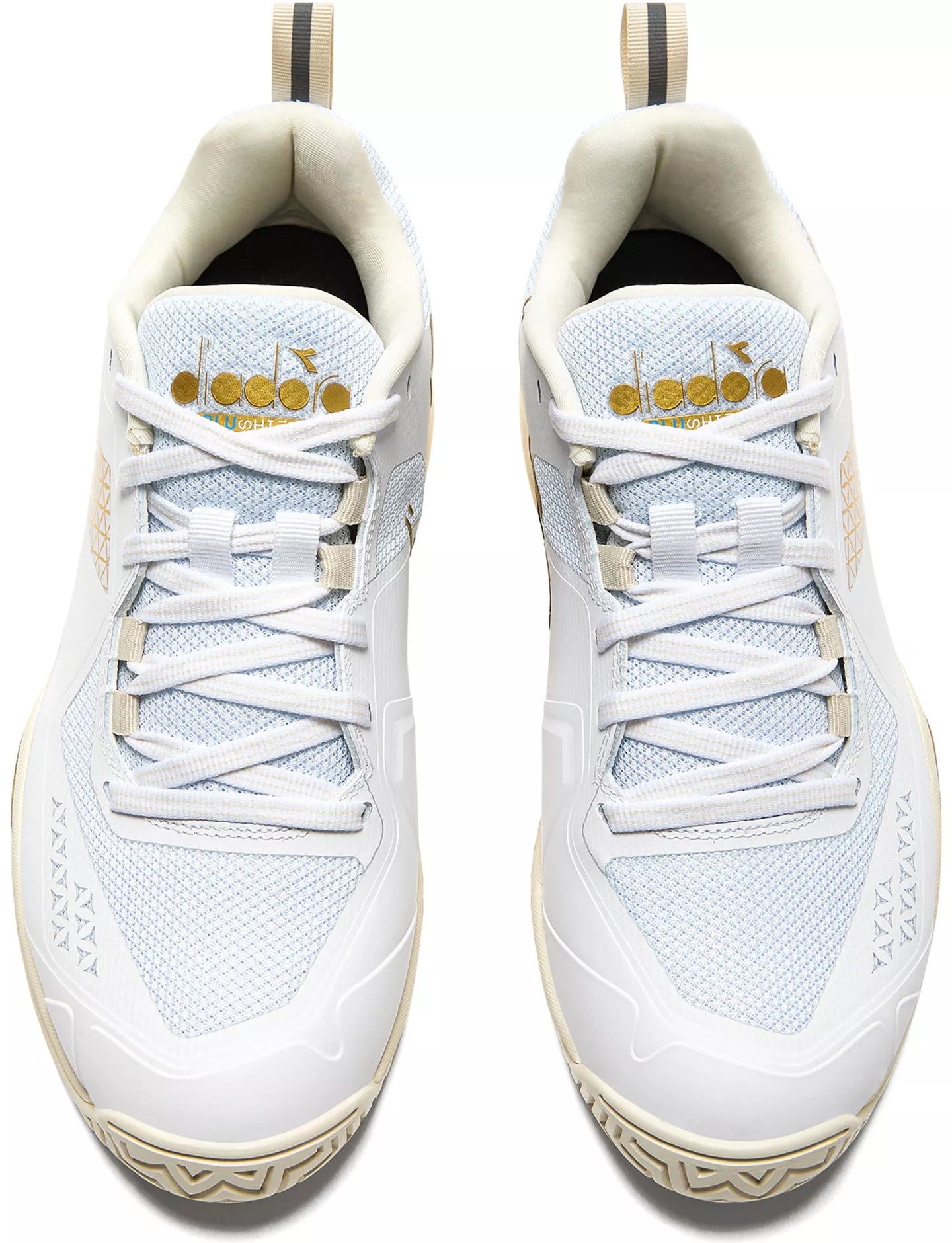 179503-C1070 Diadora Women's Blushield Torneo 2 All Ground Tennis Shoes (White/Gold)