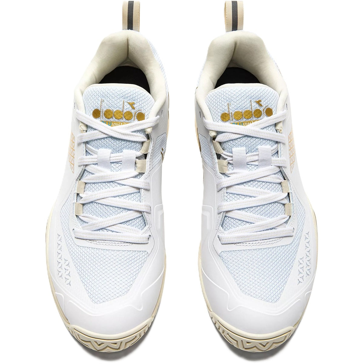 179503-C1070 Diadora Women's Blushield Torneo 2 All Ground Tennis Shoes (White/Gold)