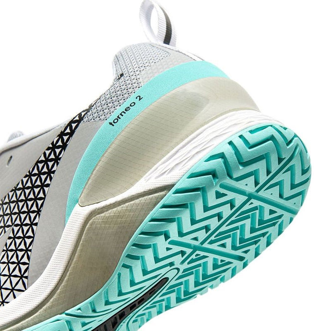 179503-D0686 Diadora Women's Blushield Torneo 2 All Ground Tennis Shoes (Silver DD/Black/Aruba Blue)