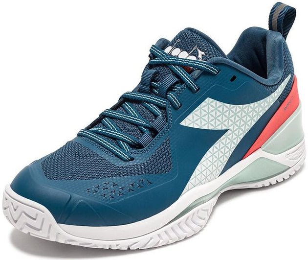 179503-D0847 Diadora Women's Blushield Torneo 2 All Ground Tennis Shoes (Legion Blue/White/Surf Spray)