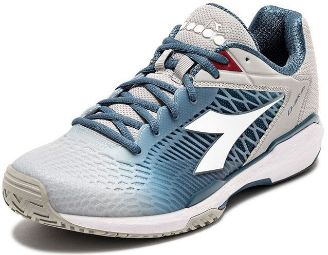 180614-D0951 Diadora Men's Speed Competition 7+ All Ground Tennis Shoes (Silver/Oceanview/White)