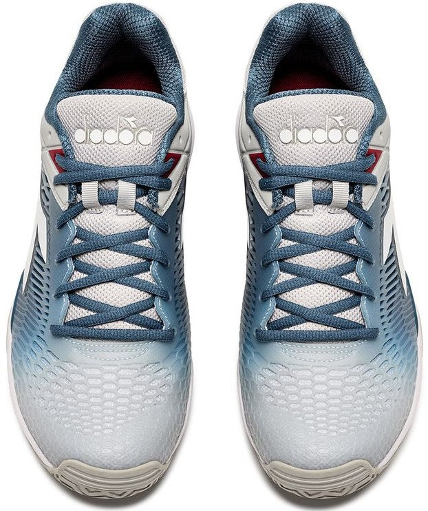 180614-D0951 Diadora Men's Speed Competition 7+ All Ground Tennis Shoes (Silver/Oceanview/White)